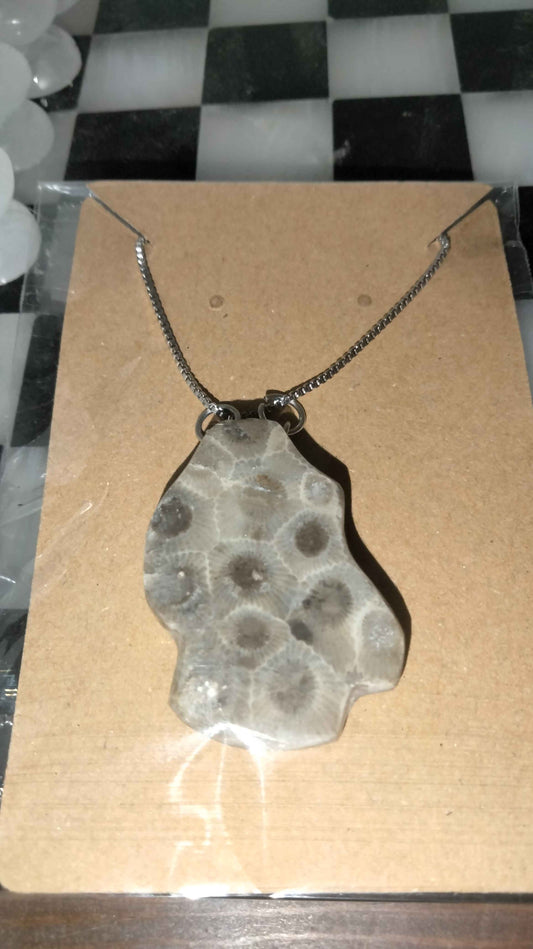 Petoskey stone Necklace